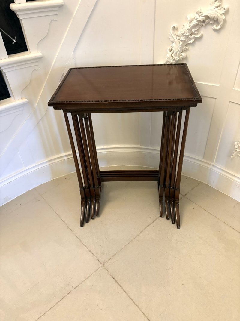 Antique Edwardian Quality Mahogany Nest of Four Tables - Image 13